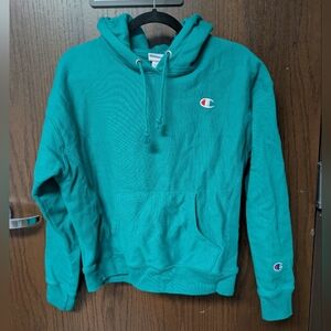 Champion Teal Green Sweatshirt Hoodie Size Medium Women's Reverse Weave